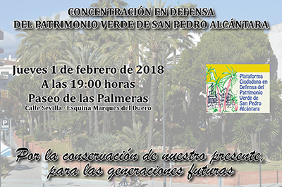 Apoyamos la Concentración en Defensa del Patrimonio Verde de San Pedro Alcántara